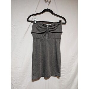 Poetry Women's VTG Gray Strapless Tube Top Tunic‎ Dress Zip Detail Size Medium